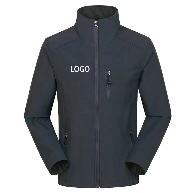Custom logo Outdoor Work Wear Uniform Soft Shell Waterproof Windproof Windbreaker Mens Fleece Lined Polyester Softshell Jacket