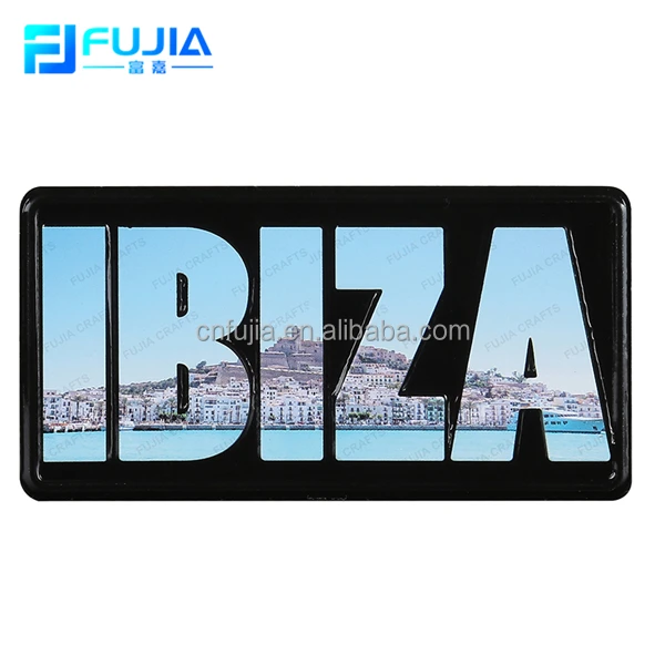 souvenir custom 3d embossed metal tin sign fridge magnet