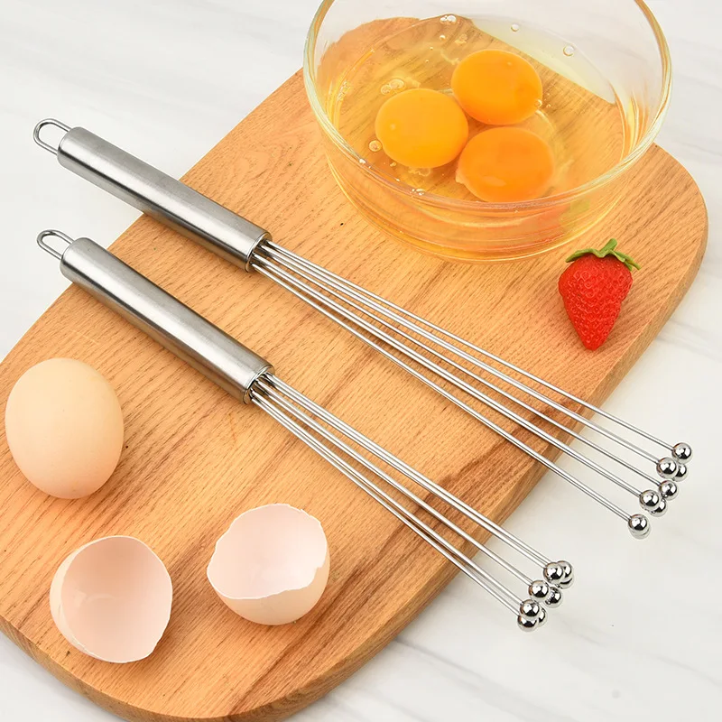 New Arrival Manual Egg Beater Stainless Steel Ball Whisk Handheld Tool for Baking and Cooking in Home Kitchen