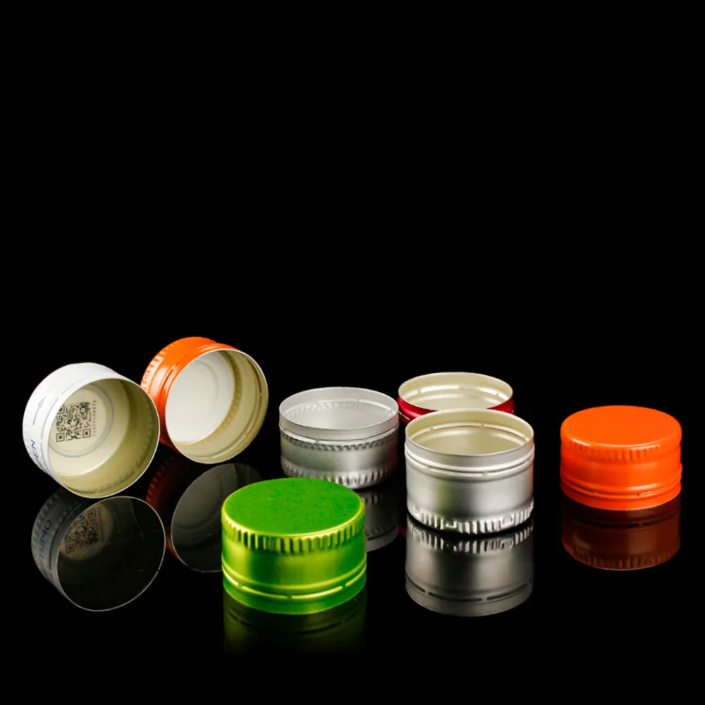 28mm 38mm  ROPP Custom Logo Color Aluminum Pilfer-Proof Cap for Glass Juice Wine Water Syrup Beverage