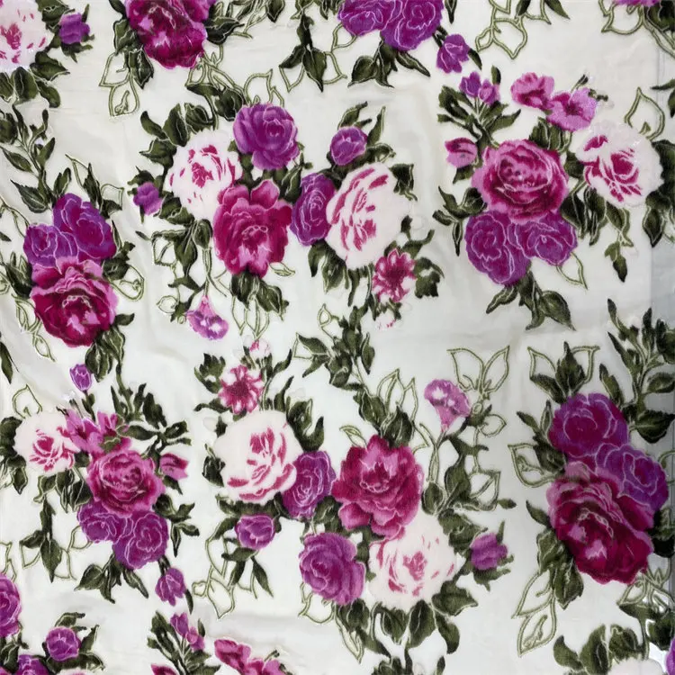 hot sale high quality print burnout velvet fabric skirts made in china