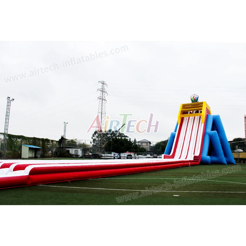 Commercial adults and kids 4 lanes slip slide giant inflatable hippo water for