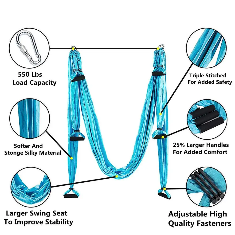 Divtop Flying Yoga Inversion Tool Antigravity Hammcock Aerial Yoga Swing Set For Studio