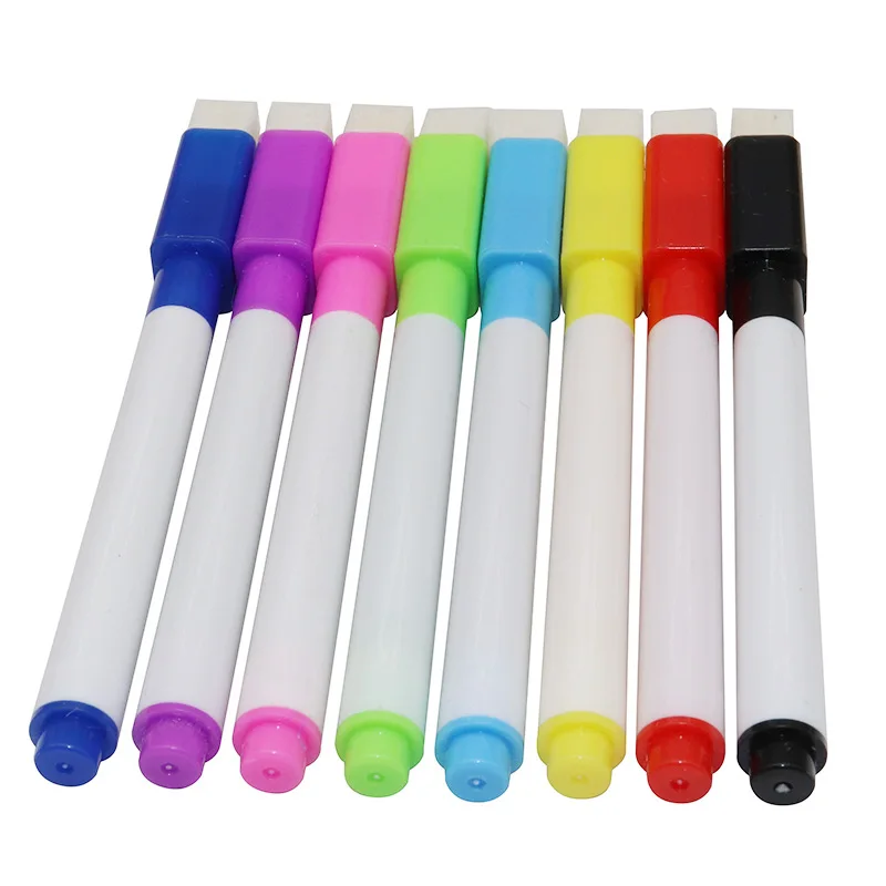 New design Best Quality School Stationery Whiteboard Marker Mini Magnetic Eraser Attached To the pen cover