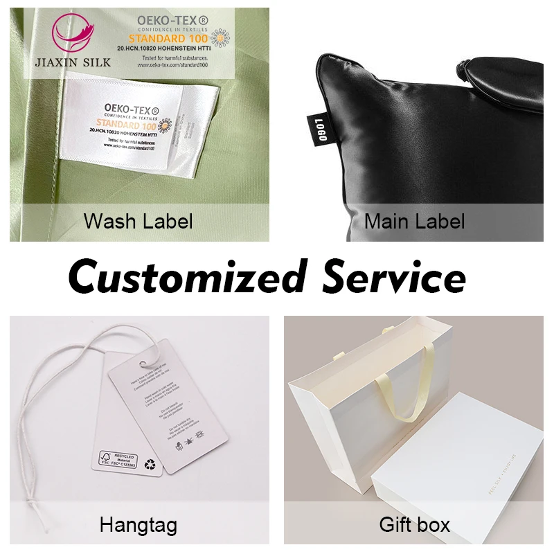 100% Pure Pillow Protector Cover set silk eyemask Luxury Satin Silk Throw Pillow Case Set Car bolster for travelling sleeping