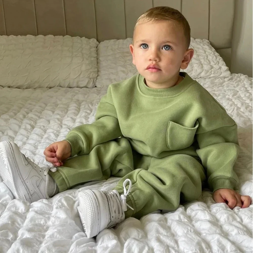 Wholesale Custom Brand Design Fleece Cotton Autumn Spring Baby Boy Clothes