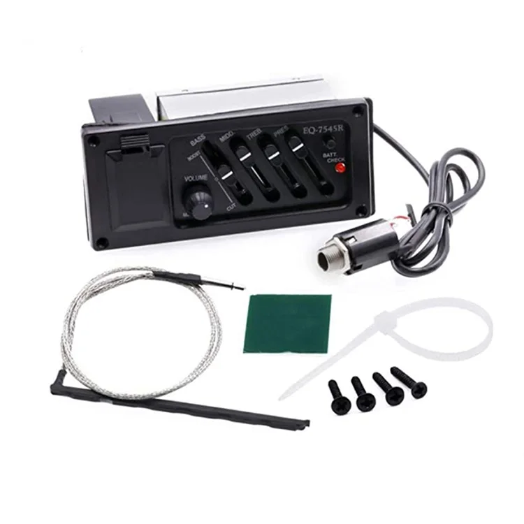 EQ 7545R гитары предусилитель усилитель Пикап 4 полосным Акустическая гитара эквалайзера с 6 5 мм выход