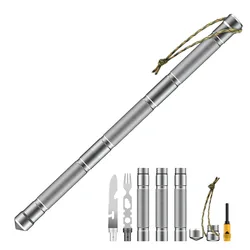 Knife Fork Set Compass Field Survival Tool Car Camping Tableware Self Defense Outdoor Multi Functional Stick