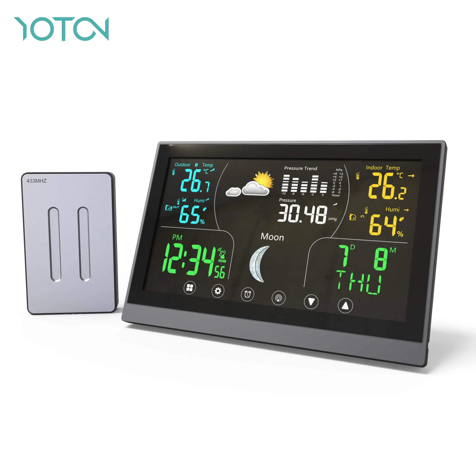 YOUTONG weather forecast multi functional intelligent digital  weather clock large display wifi wireless weather station