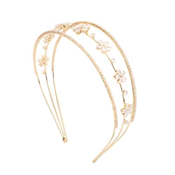 Platinum Plated/24K Gold Plated Zircon Luxury Bridal Headpieces Hair Accessories in Hairbands Women Metal Headband Head Bands