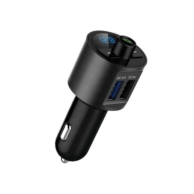 Car MP3 Player Round Black Silver 2 USB Car BT Wireless Car Fm Transmitter