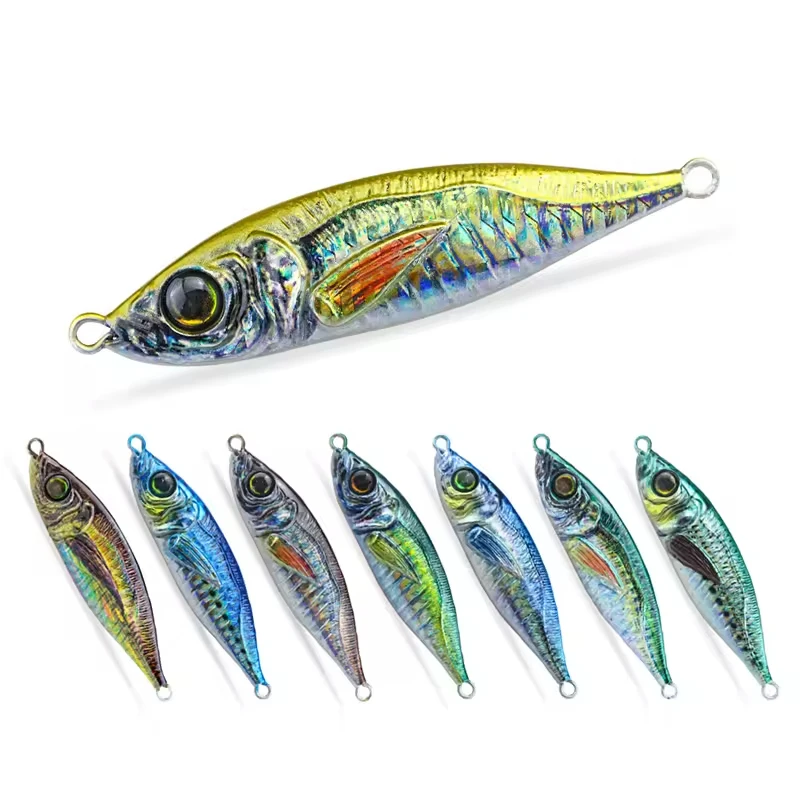 Japan Quality 3D Printed Metal Jig Lure 60g/80g Shore Casting Slow Pitch Jigging Lead Bait for Saltwater Ocean Boat Fishing