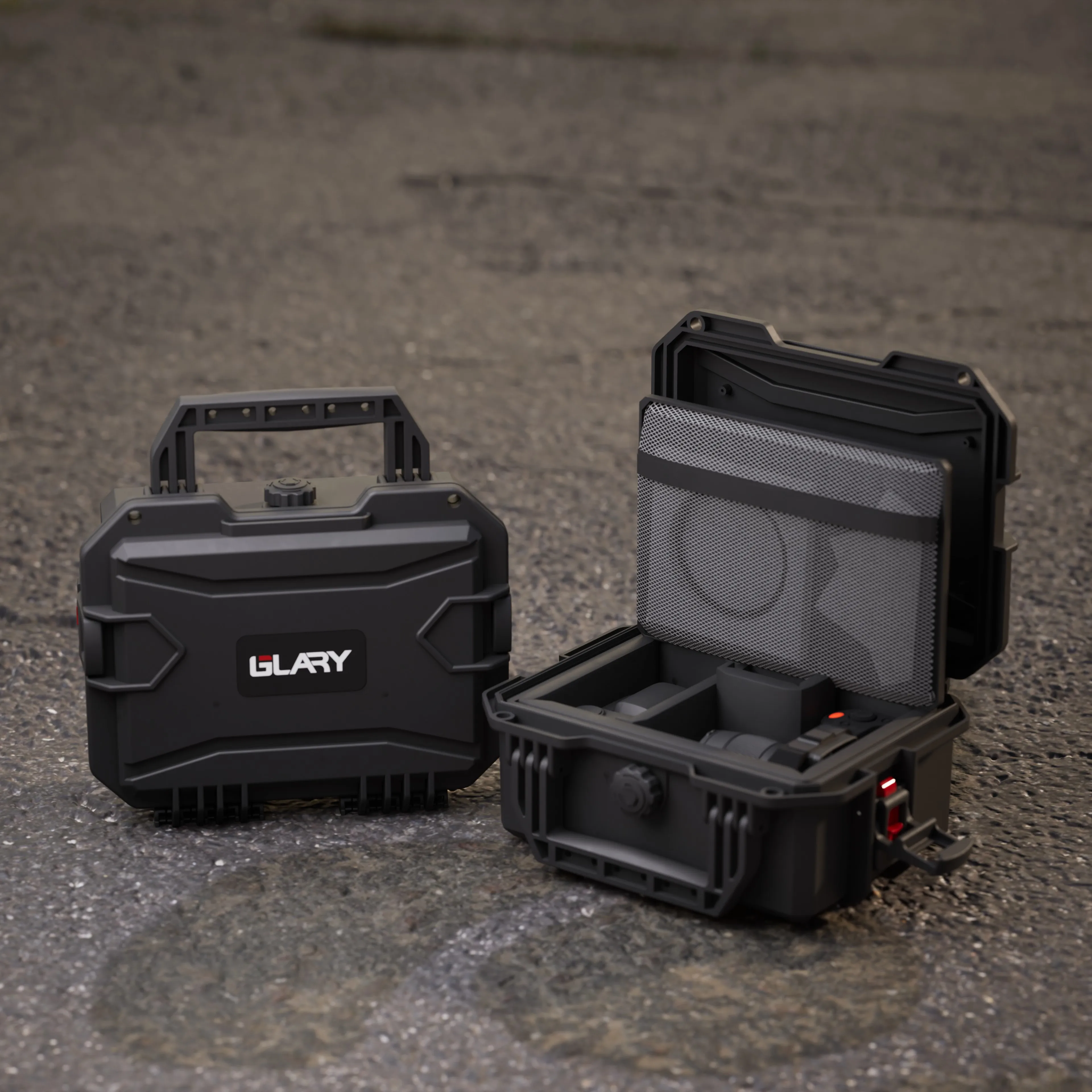 GLARY portable hard shell camera carrying case bag rugged travel camera box case with dividers plastic digital camera case bag