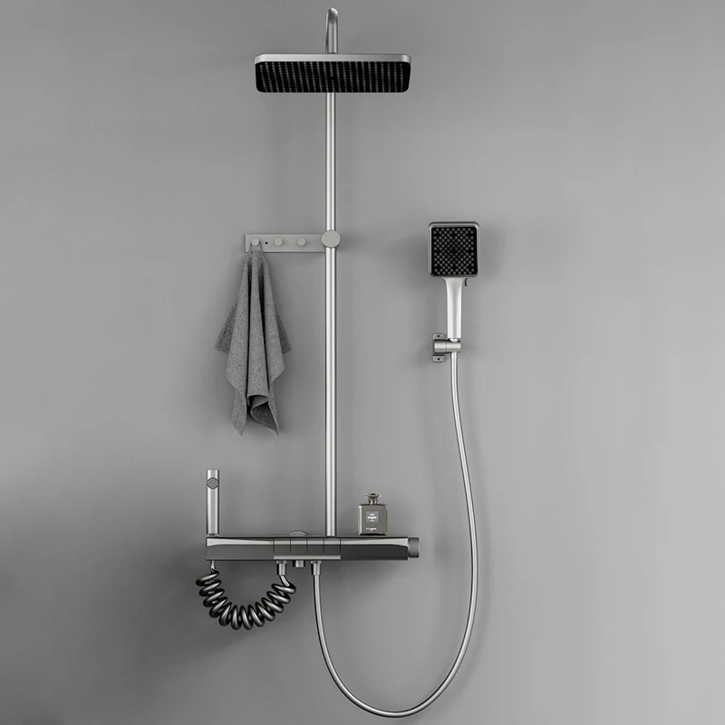 Wholesale Price Piano Key Shower faucet Set Bathroom  Piano Key with Temperature Display Knob Type  Shower mixer Set