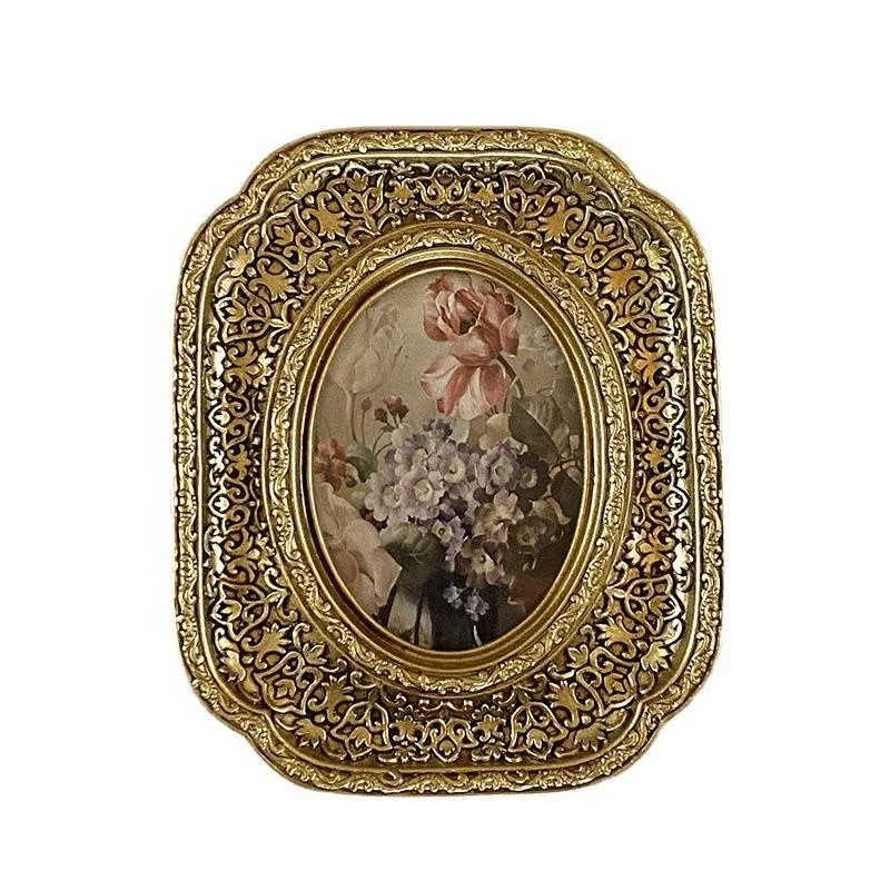 European-style American retro distressed photo frames table European ornaments picture mirror frames gift