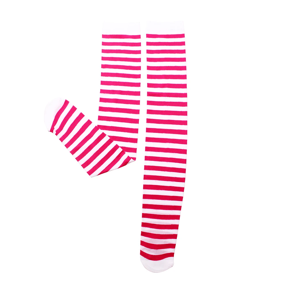 Необычный дизайн мода Радуга цветные полоски девушка чулки