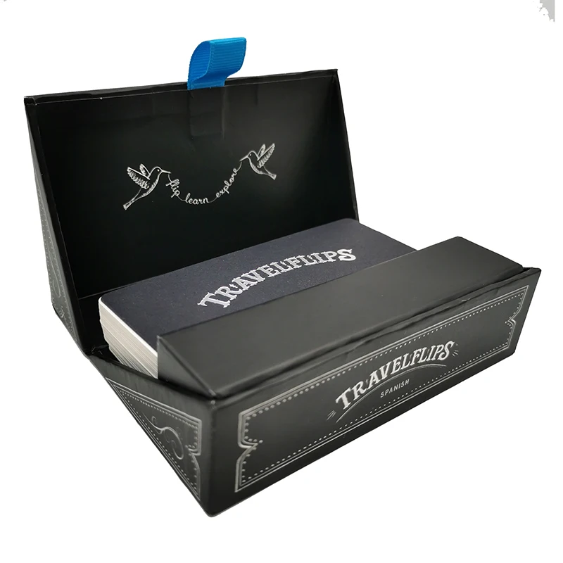 Custom Printed Fun Couples Love Language Conversation Romantic Paper Silver Hot Stamping Black Board Game Card Vendor Printer