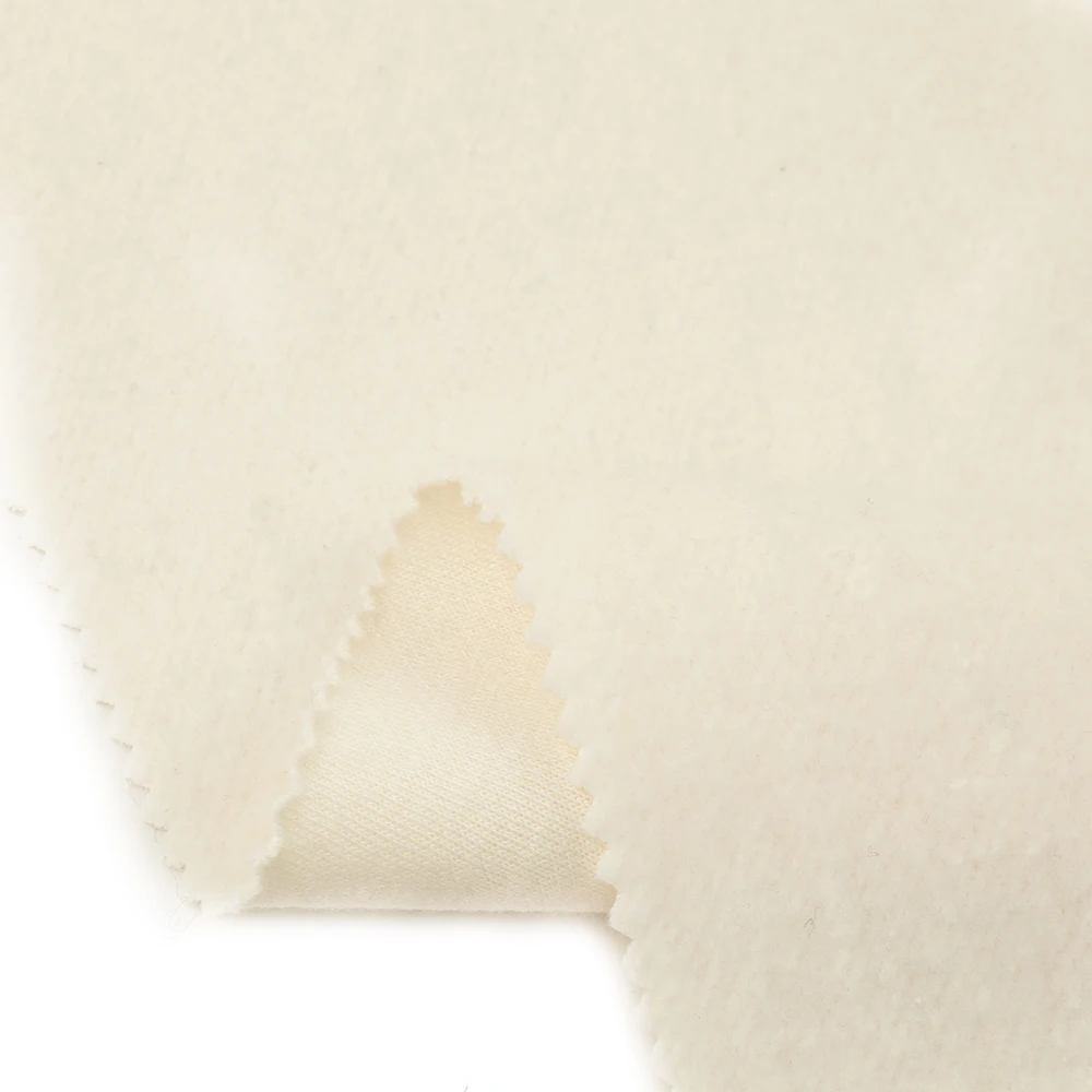 Hot sale OEM solid double side yarn dye woven cvc fleece fabric for winter garment