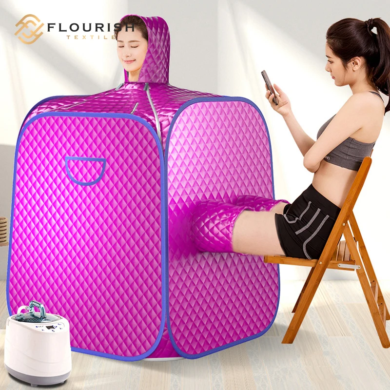 Flourish ODM/OEM Infrared Home Spa One Person Sauna with Heating Foot Pad sauna blanket and Portable Chair