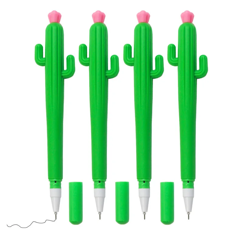 
 Cute cartoon pressure reducing pen cactus soft glue neutral pen student creative stationery cactus ball pen  