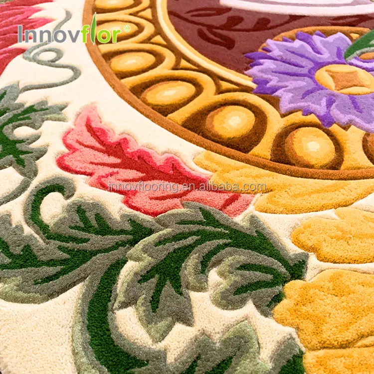 Popular style  Livingroom Decorations Home Center Carpet Flower Shaped 3d Rug Embroidered Hot Technics Moroccan