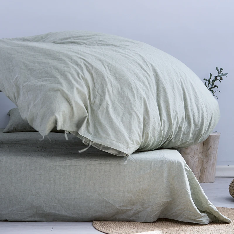 Low price guaranteed quality comforter linen cotton  yarn dyed double bed bedding sheet sets