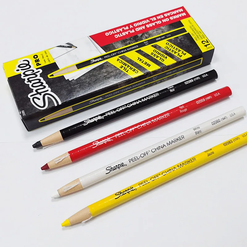 12 шт. в коробке Sharpie китайские маркеры карандаши для стекла ткани кожи Многофункциональный Карандаш