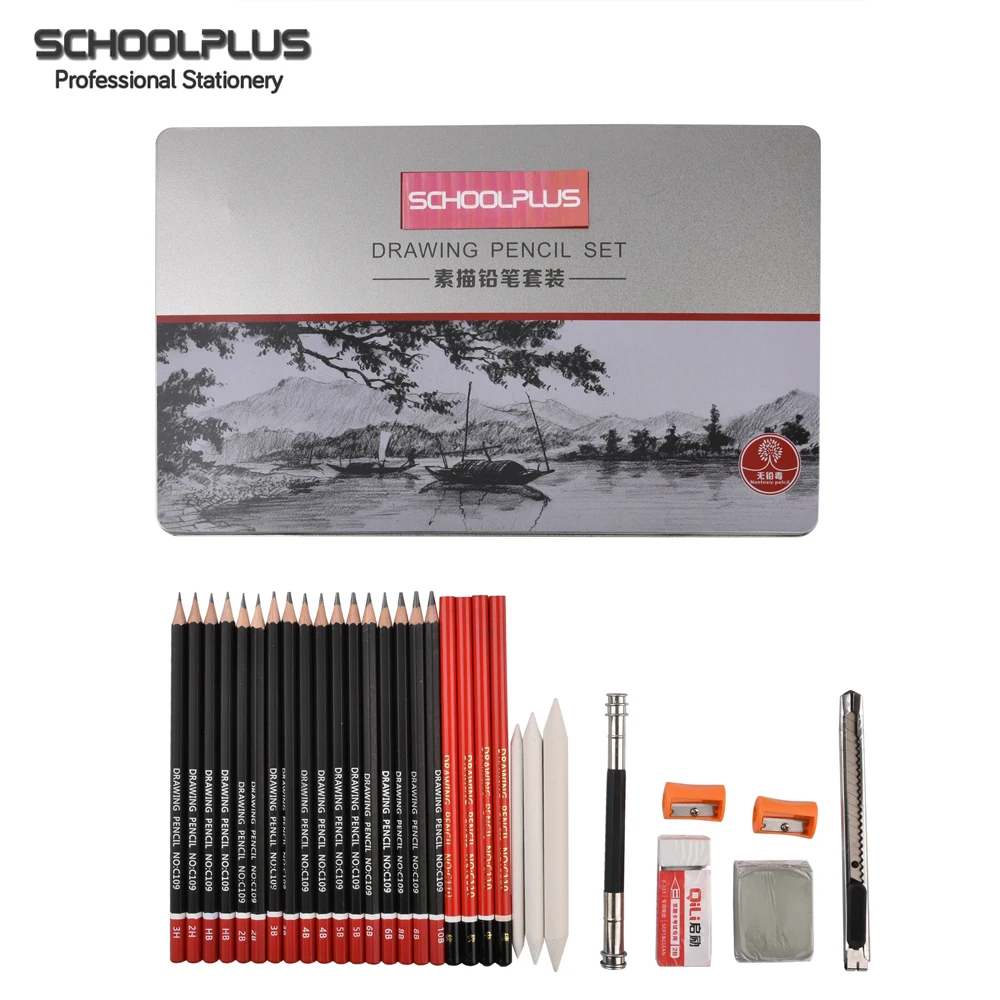 Drawing sketching pencils kit set artist black art graphite draw sketch professional drawing pencil sets