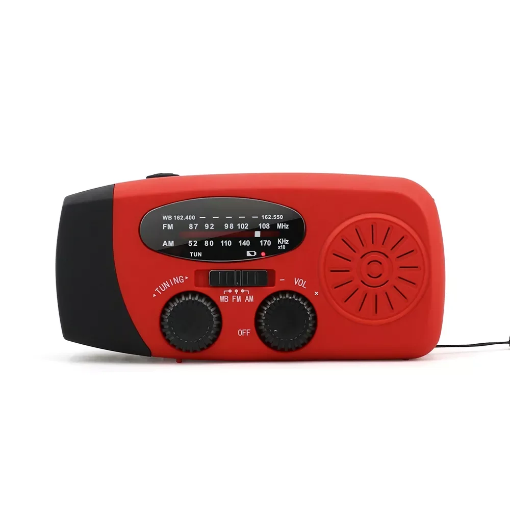 Portable radio Rechargeable  Solar Hand Crank with Led Flashlight