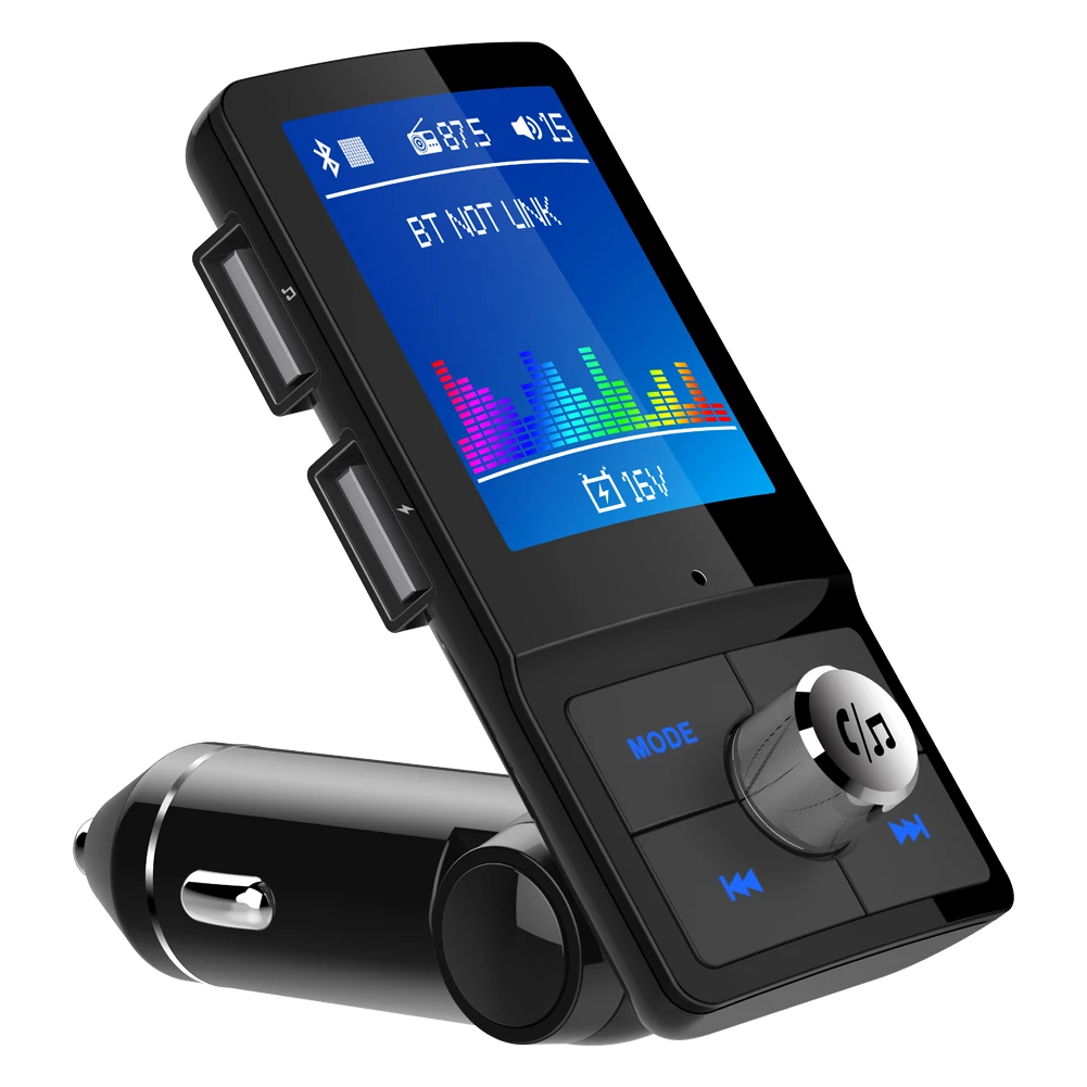 BC45 синий зуб 4,2 EDR TF карта USB Aux кабель 5 В/1A QC3.0 зарядное устройство дисплей автомобильное напряжение Стерео Fm передатчик аудио mp3-плеер