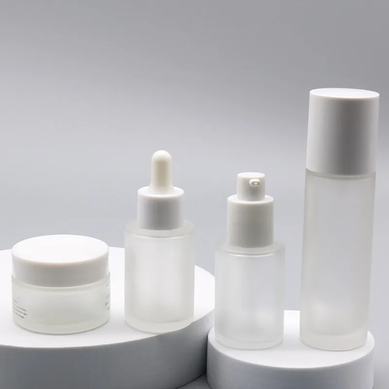 Матовая косметическая упаковка 30 мл 40 50 60 100 20 г от производителя стеклянная сывороточная бутылка с распылителем