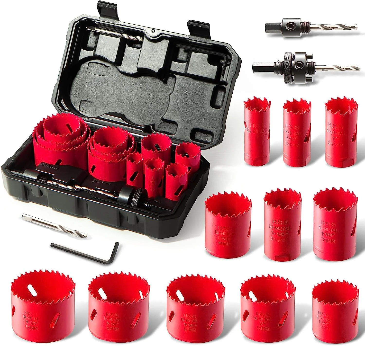 Hot selling HSS bi-metal plastic metal wood bore drill bit hole saw tool kits sets