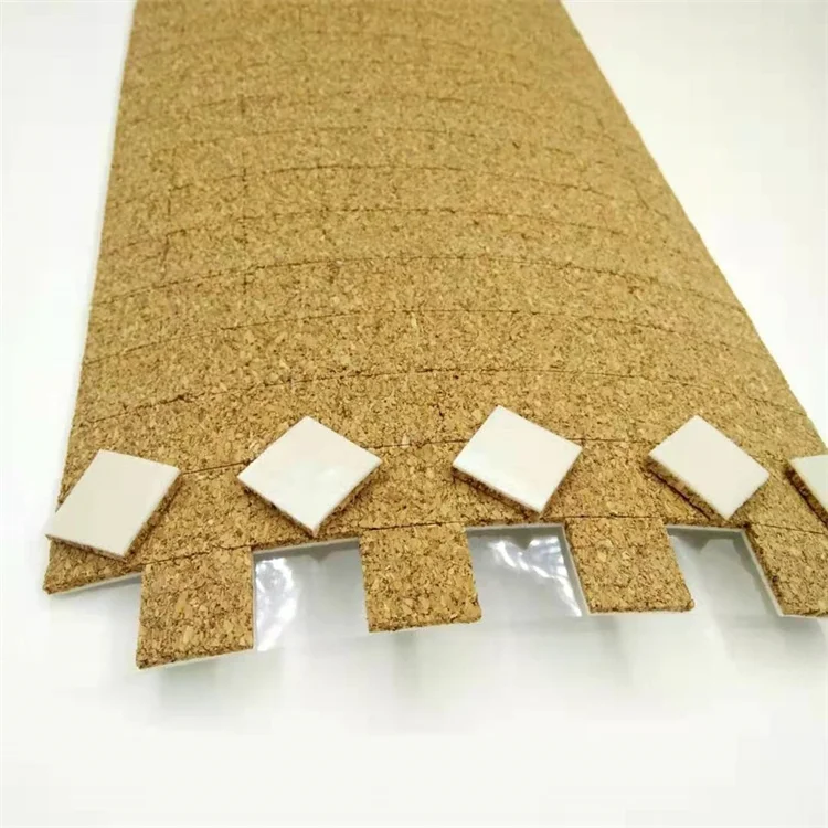 Glass Protecting 25*25*5+1mm Adhesive Backed Cork Separator Edge Protector Pads Cork With Cling Foam