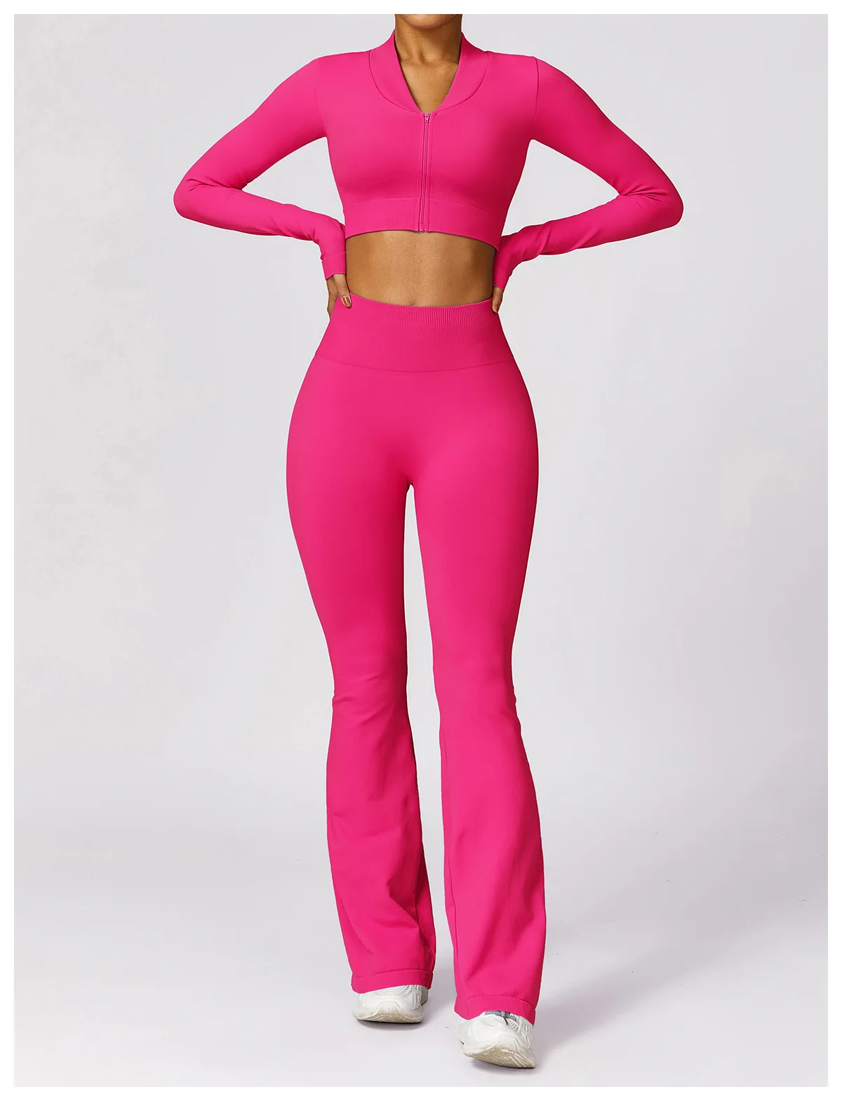 Yoke Long Sleeve Sportswear Women Suit Fitness Seamless 3 Pcs Sports Suit Workout Clothing Sports Outfit Gym Fitness  Yoga Set
