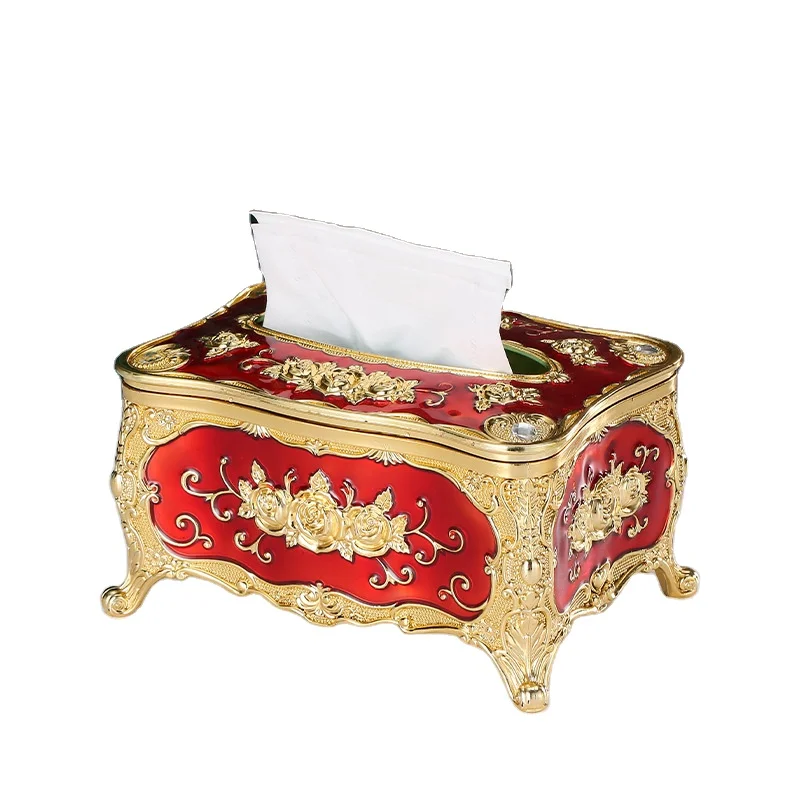 QIAN HU European Home Decoration  Car Plastic Facial Tissue Box Holder Storage Cover Luxury