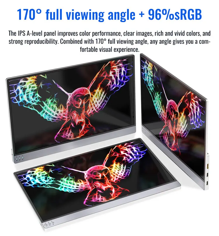 15.6 inch lcd display advertising 4k portable monitor for gaming ps4