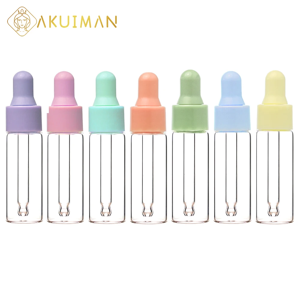 tall cylinder shaped clear glass dropper bottles bottle with for capillary product 3ml leak proof