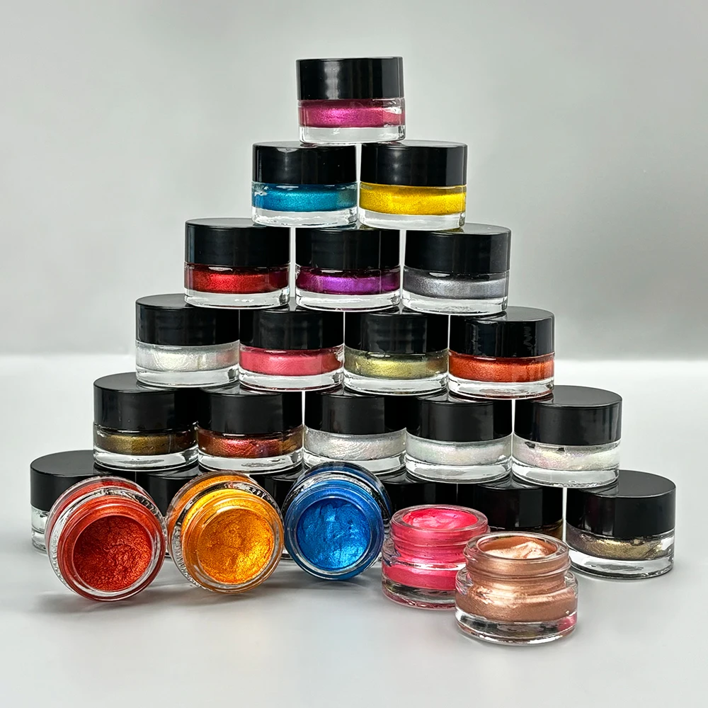 MLM Custom Makeup highlighter cosmetic private label body shimmer custom logo glitter gel glowing cream eyeshadow