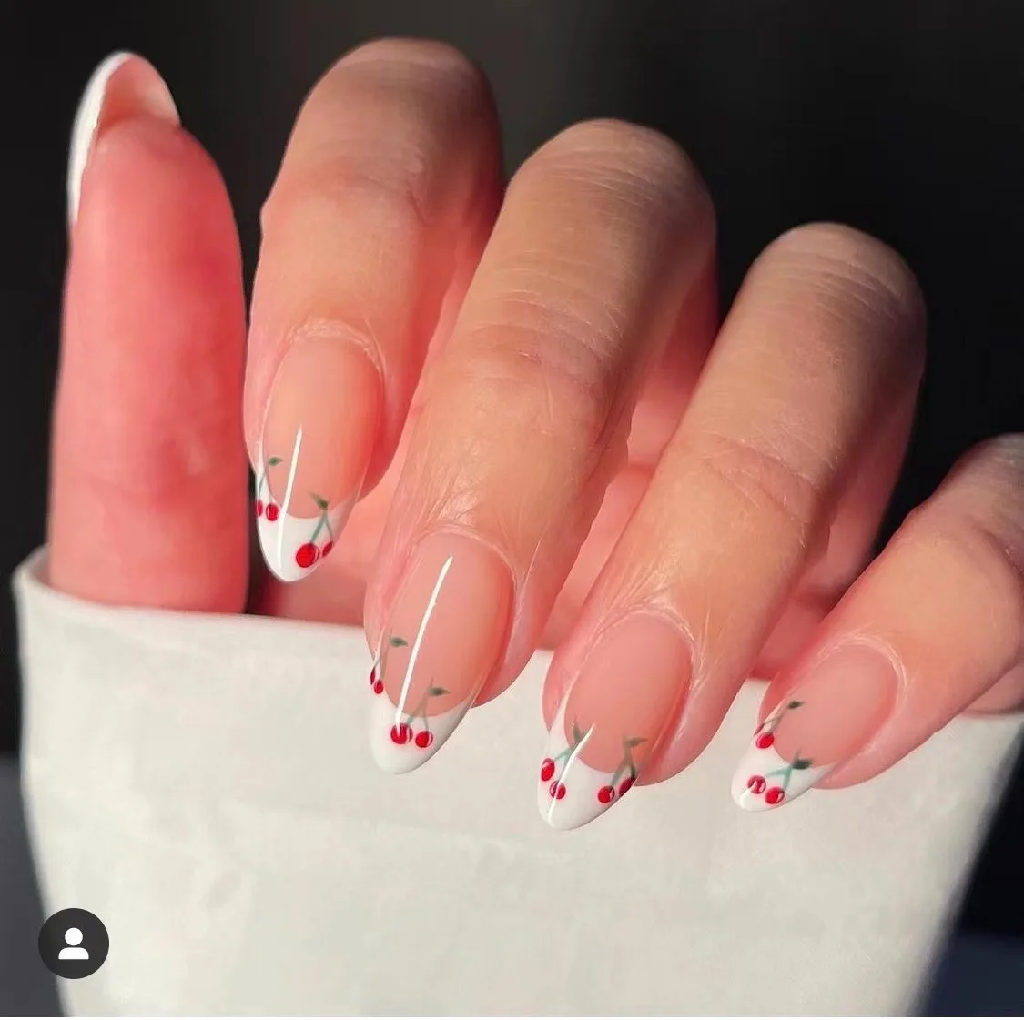 Mobray 24pcs French Full Cover Acrylic False Nails French Color Round Type Long Press on Nails for Women Girls