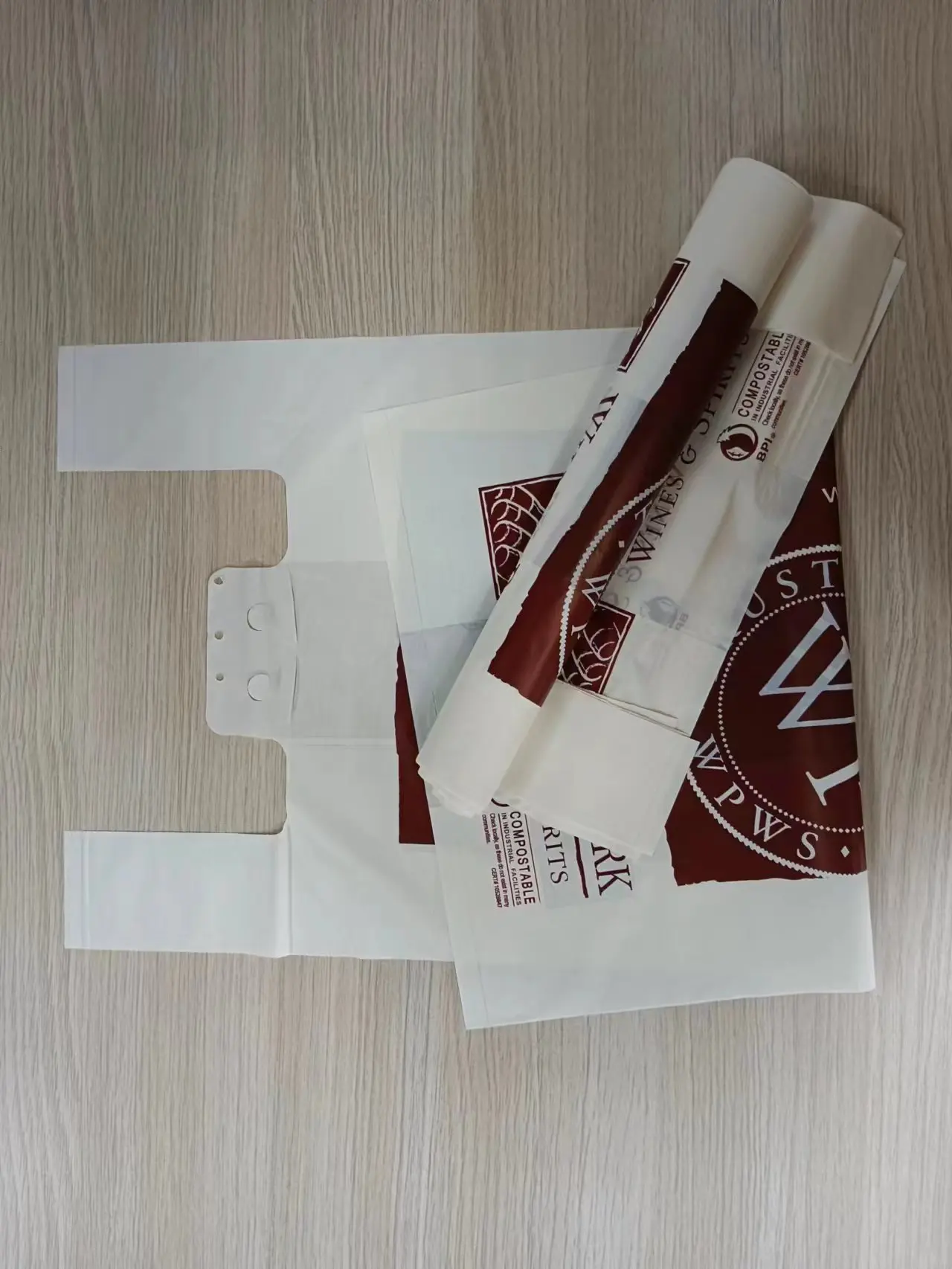 Bio Plastic Shopping Corn Starch Tote bag Plastic T-Shirt Bag