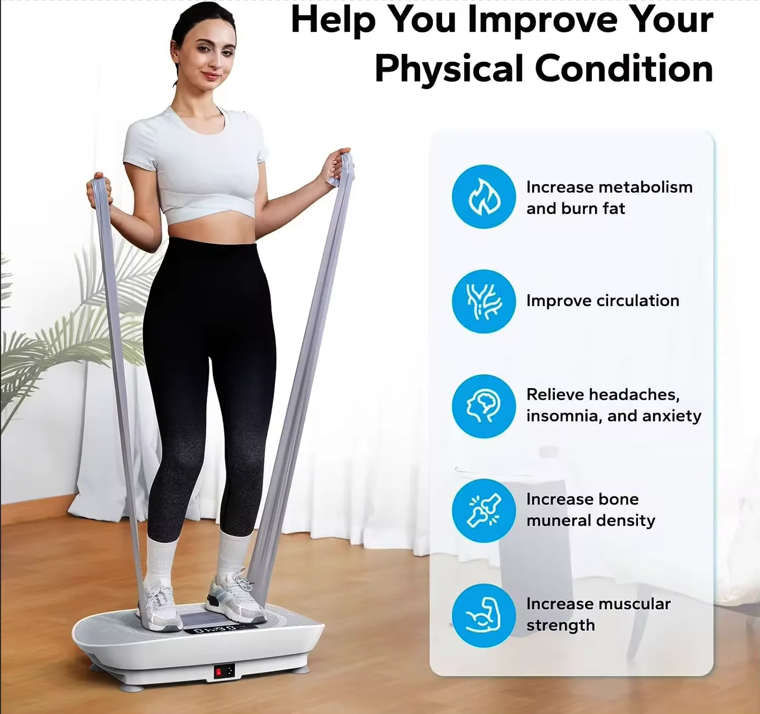 2024 Best Selling Crazy Fitness Massage Vibration Plate Exercise Machine with Motor Speed Control for Loss Weight