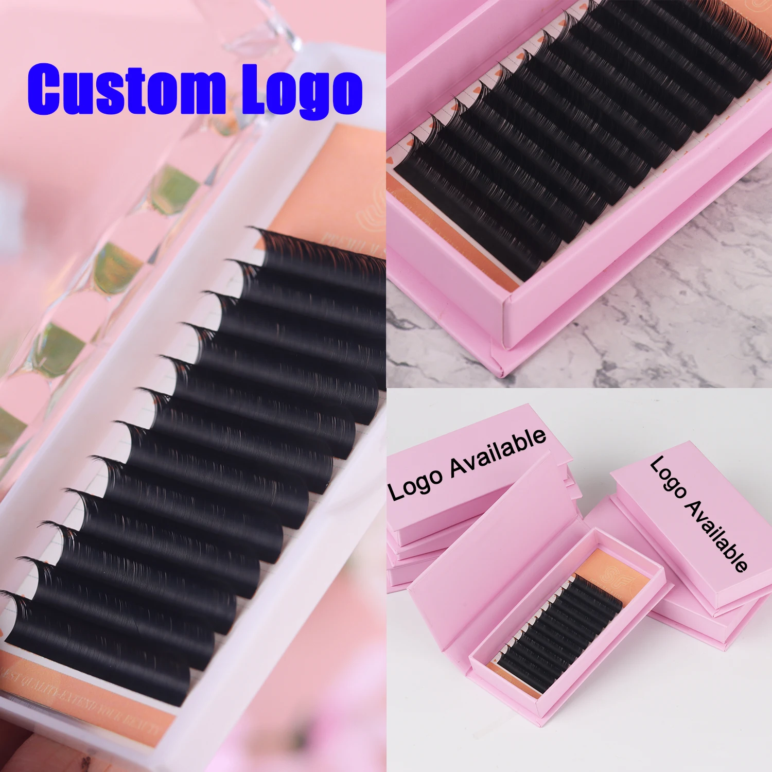 Private Label Korea Silk Mink Eyelash Extension Premium Silk Pbt Individual Lashes Extension