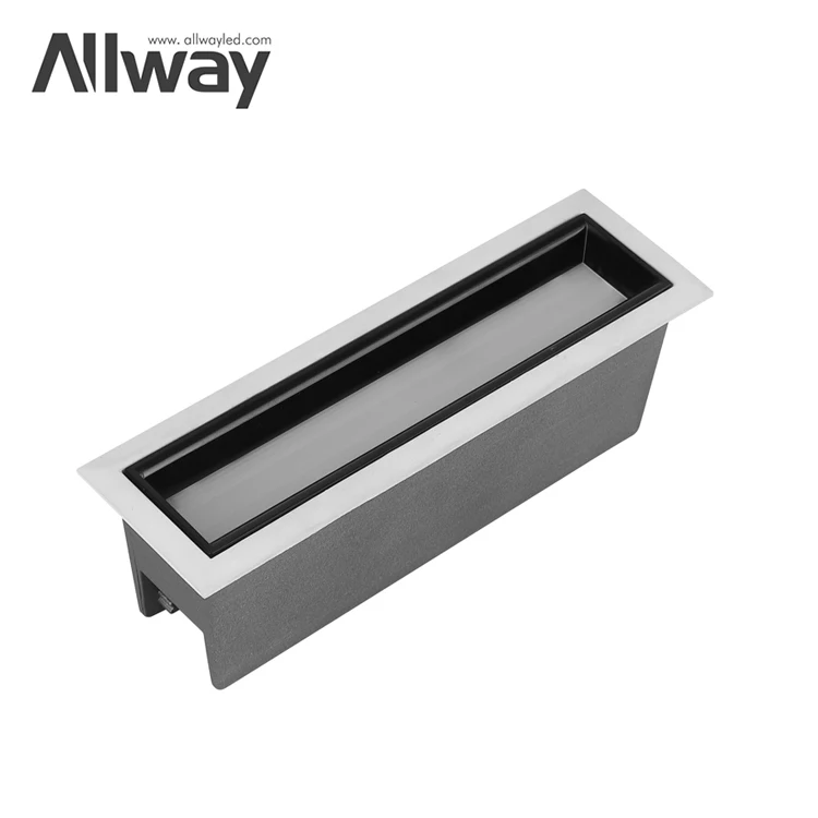ALLWAY Customize Size Indoor Office Hotel Black White Grey Grill Light 10W 20W 30W SMD Led Linear Downlight