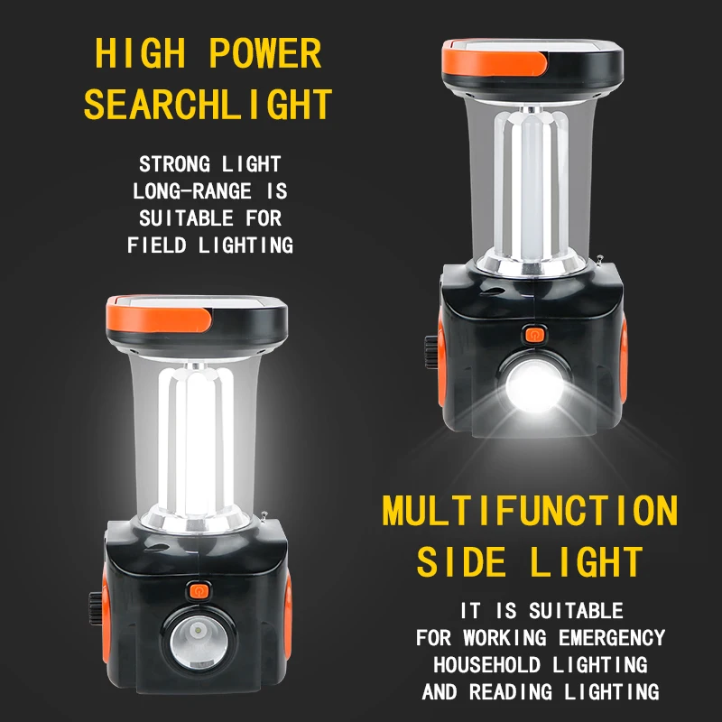 USB Rechargeable Light High Lumen Multi Function Lamp Outdoor Solar Light Portable Emergency LED Camping Lantern with Blueteeth