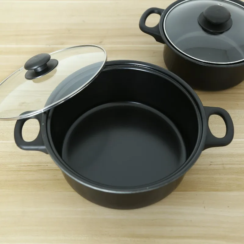 Wholesale 13 Pieces Cooking Accessories Multiple Size Iron Pots and Pan With Glass Lids And Utensil Sets