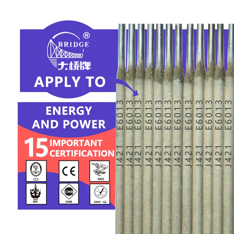 Tianjin Bridge coated welding electrode AWS E6013 for carbon steel welding