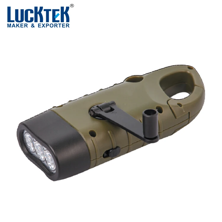 Hot sell good quality mini solar hand crank flashlight for outdoors and mountaineering