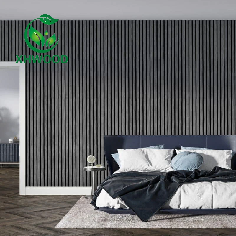 3d model design sound isolation acoustic panel wood slat board PET felt polyester fiber acoustic wall panels