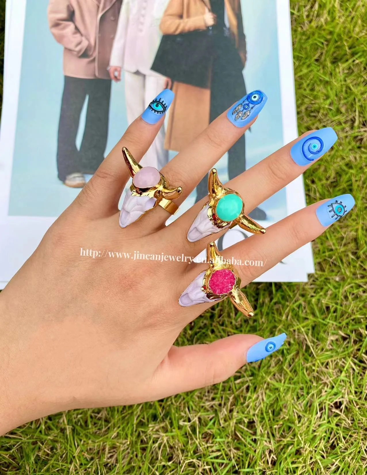 Hot Sale Popular Ox Head Ring Multicolor Various Daily Decoration bull Head Shape Ring Wholesale jewelry