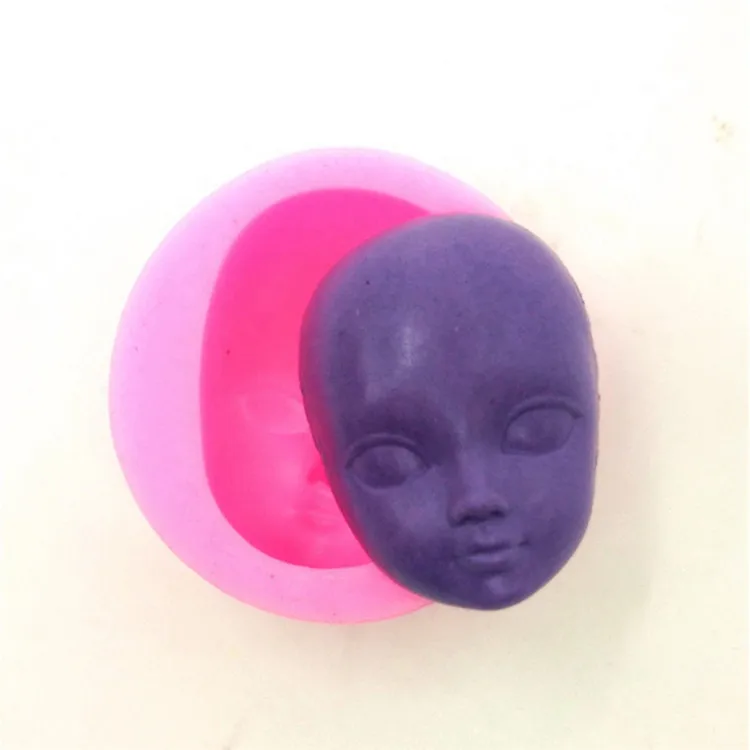 Y4848 Cute Doll Head Face Moulds Fondant Cakes Decor Tools Silicone Molds Sugarcrafts Chocolate Baking Tools